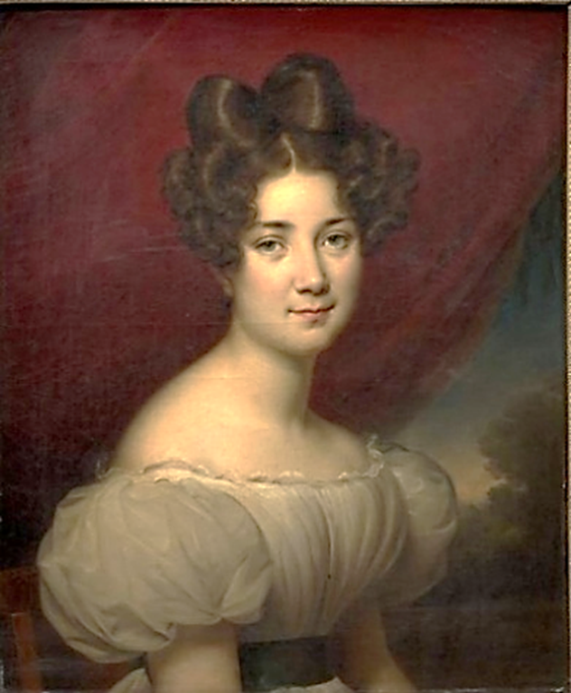 Portrait de Marie-Antoinette-Camille Panon Desbassayns, vicomtesse Jurien. Par Jean-Baptiste Paulin Guerin (1783 -1855) Huile sur toile (65 cm x 54.5 cm) Collection particulière, Doubs.